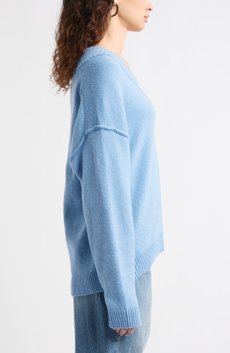 Treasure & Bond Slouchy V-Neck Sweater, Alternate, color, Blue Topsail