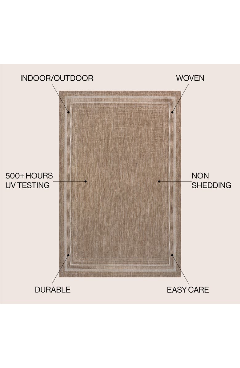 JONATHAN Y Lido Traditional Casual Pinstripe Border Indoor/Outdoor Area Rug, Alternate, color, Beige/Cream