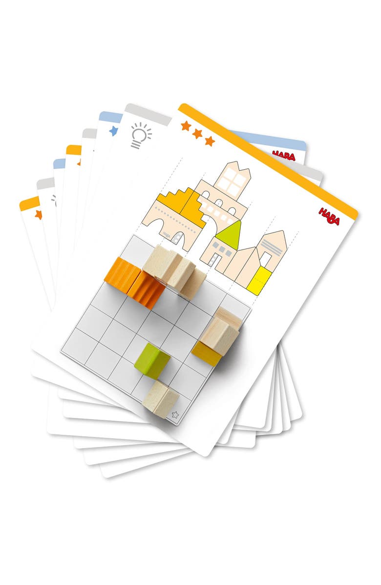 HABA Logical Master Builder Blocks - 26 Blocks with 16 Double Sided Template Cards, Alternate, color, Multi