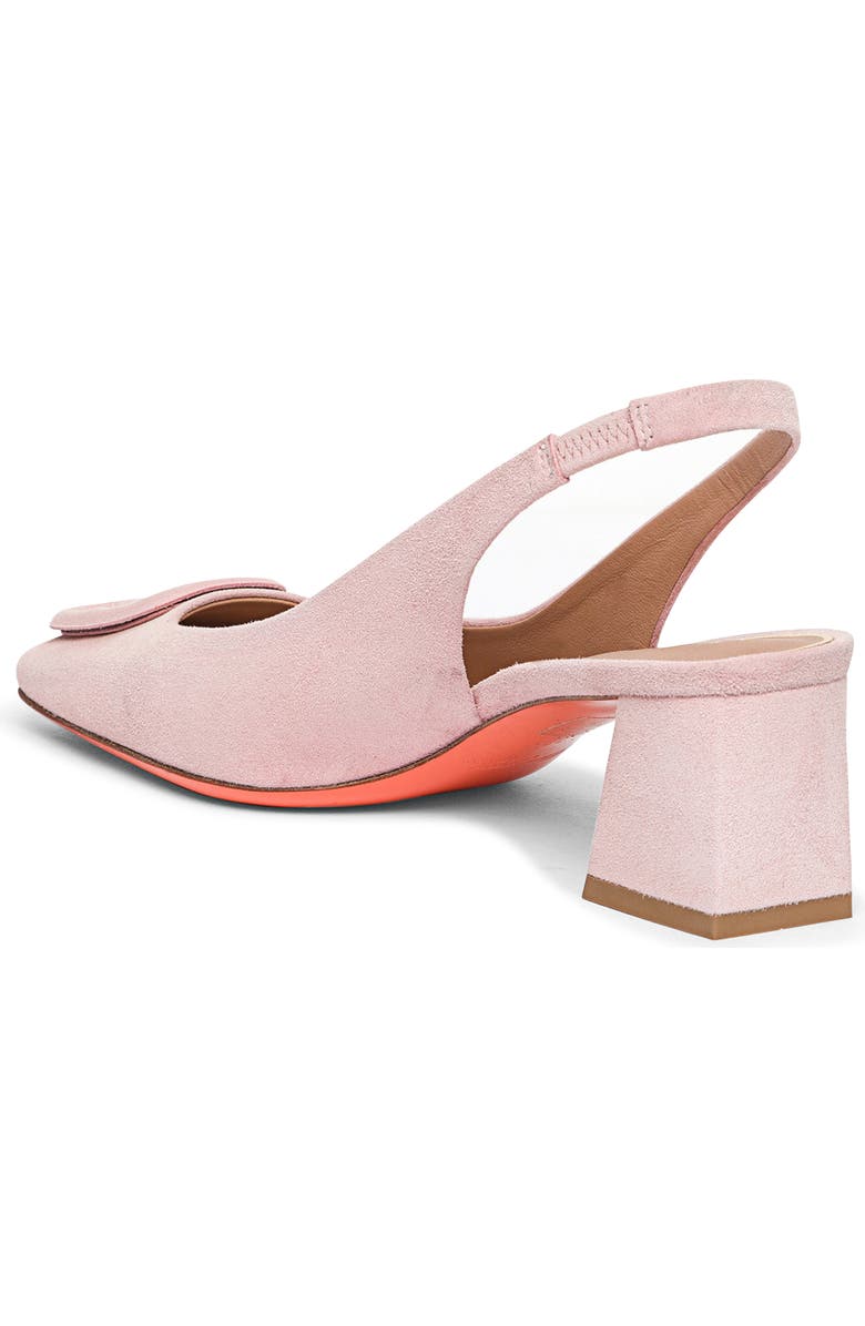 Santoni Women's Suede Mid-Heel Slingback, Alternate, color, Pink