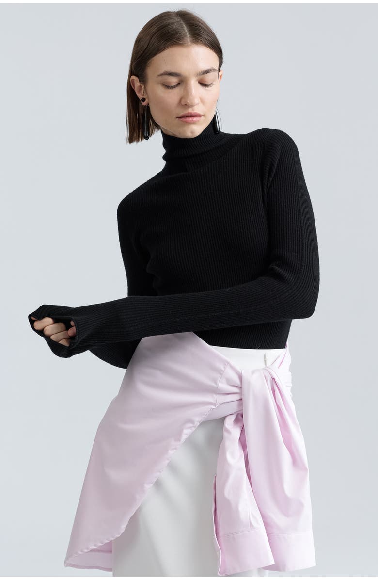 Almina Concept Slim Ribbed Turtleneck, Alternate, color, 
