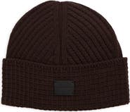 AllSaints Logo Patch Cuffed Beanie