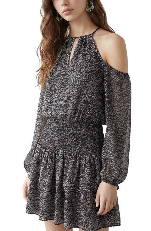 Long Sleeve Cold Shoulder Minidress