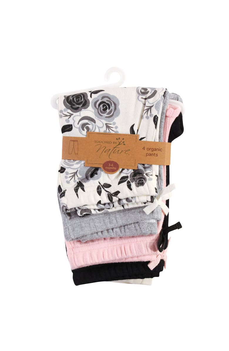 Touched by Nature Organic Cotton Pants for Young Ladies, Alternate, color, Black Floral