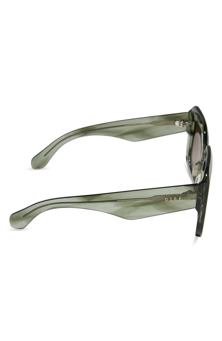 DIFF Giada 52mm Polarized Square Sunglasses, Alternate, color, Cool Matcha / Brown Gradient