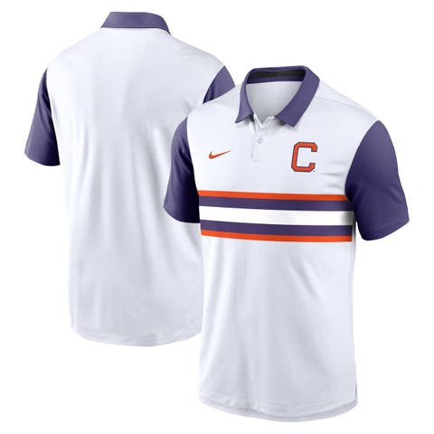 Men's Nike White/Purple Clemson Tigers Athletic Prep Alt Logo Vapor Performance Polo
