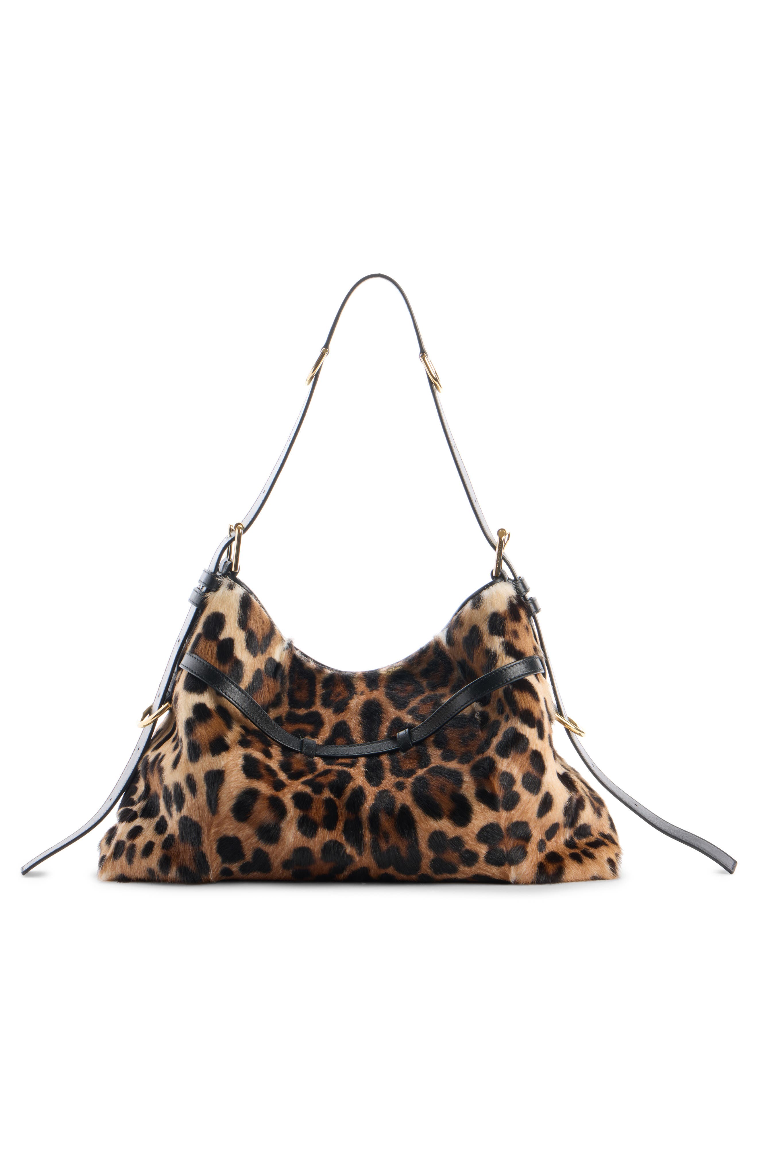 Givenchy Medium Voyou Genuine Calf Hair Hobo Bag, Alternate, color, Black/ Beige
