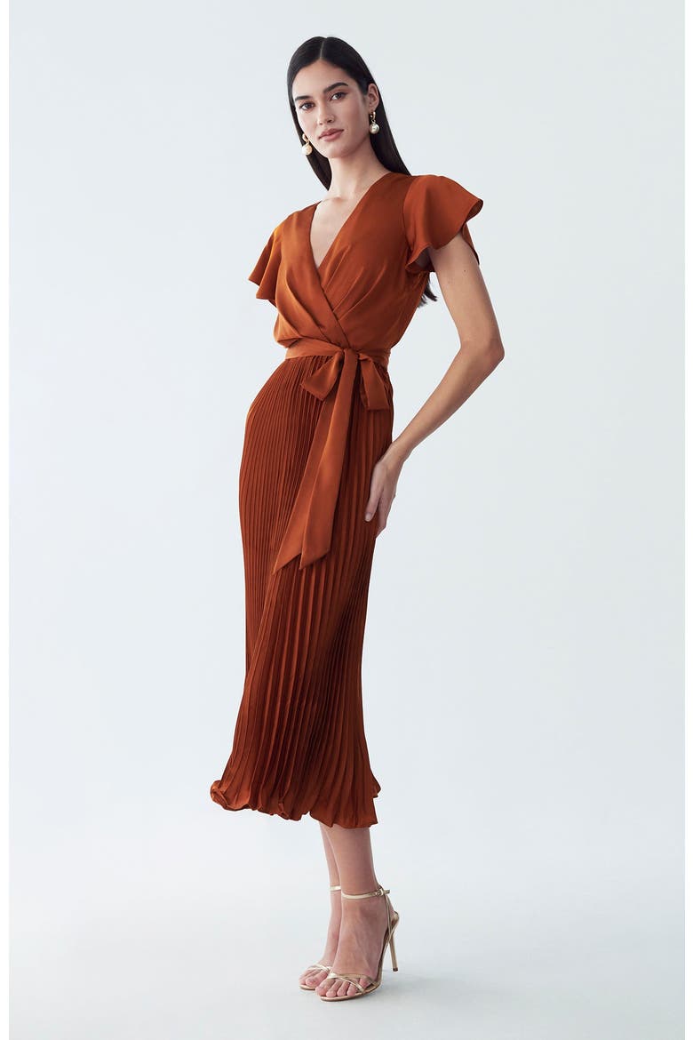 Faye Midi Dress, Alternate, color, Copper