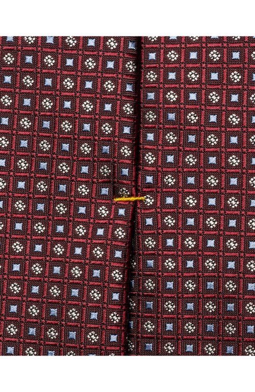 Eton Micro Geometric Silk Tie In Red
