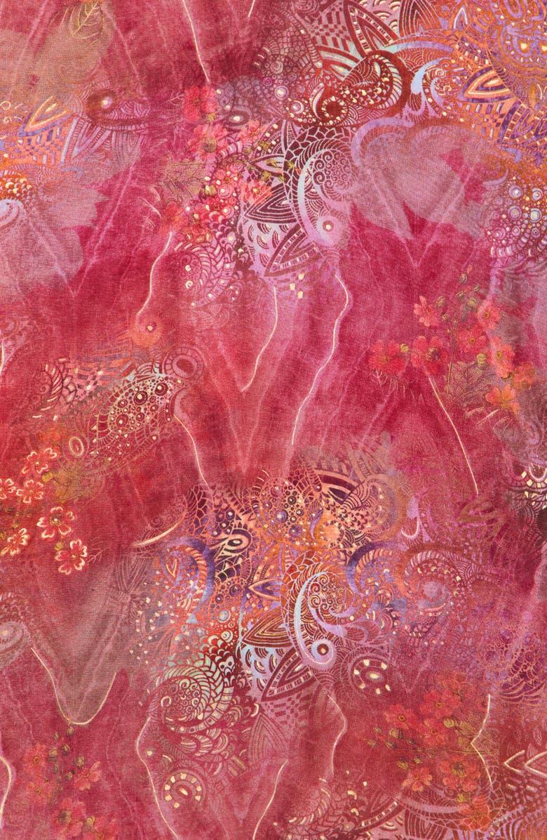 La Fiorentina Watercolor Cover-Up Pareo, Alternate, color, Berry