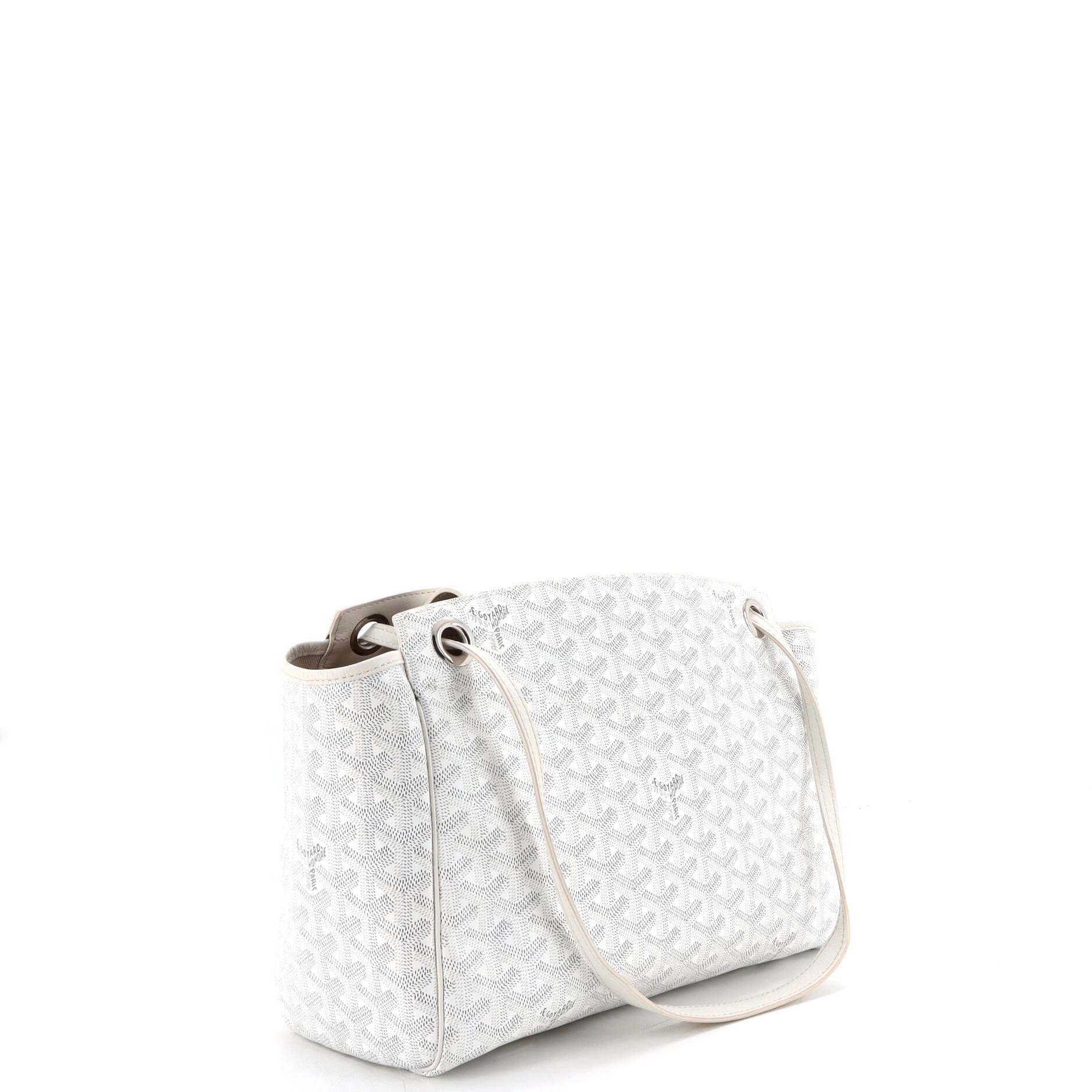 Pre-Owned Goyard Rouette Bag Coated Canvas PM, Alternate, color, White