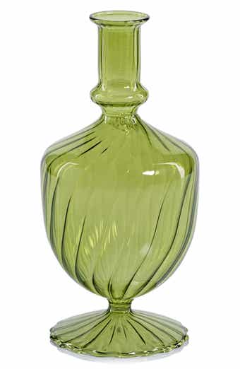 Zodax Vellum Spiral Footed Glass Vase