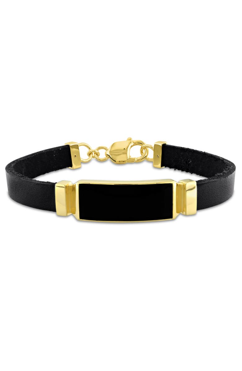 Julianna B. Black Onyx Bar Bangle Bracelet, Main, color, 