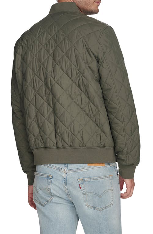 Shop Levi's Quilted Nylon Bomber Jacket In Sage Green