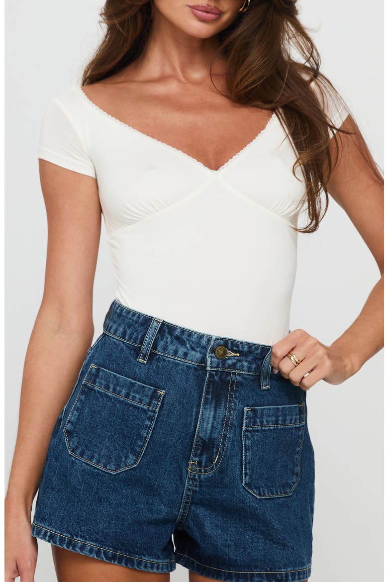 Take My Breath High Waist Denim Shorts, Alternate, color, BLUE
