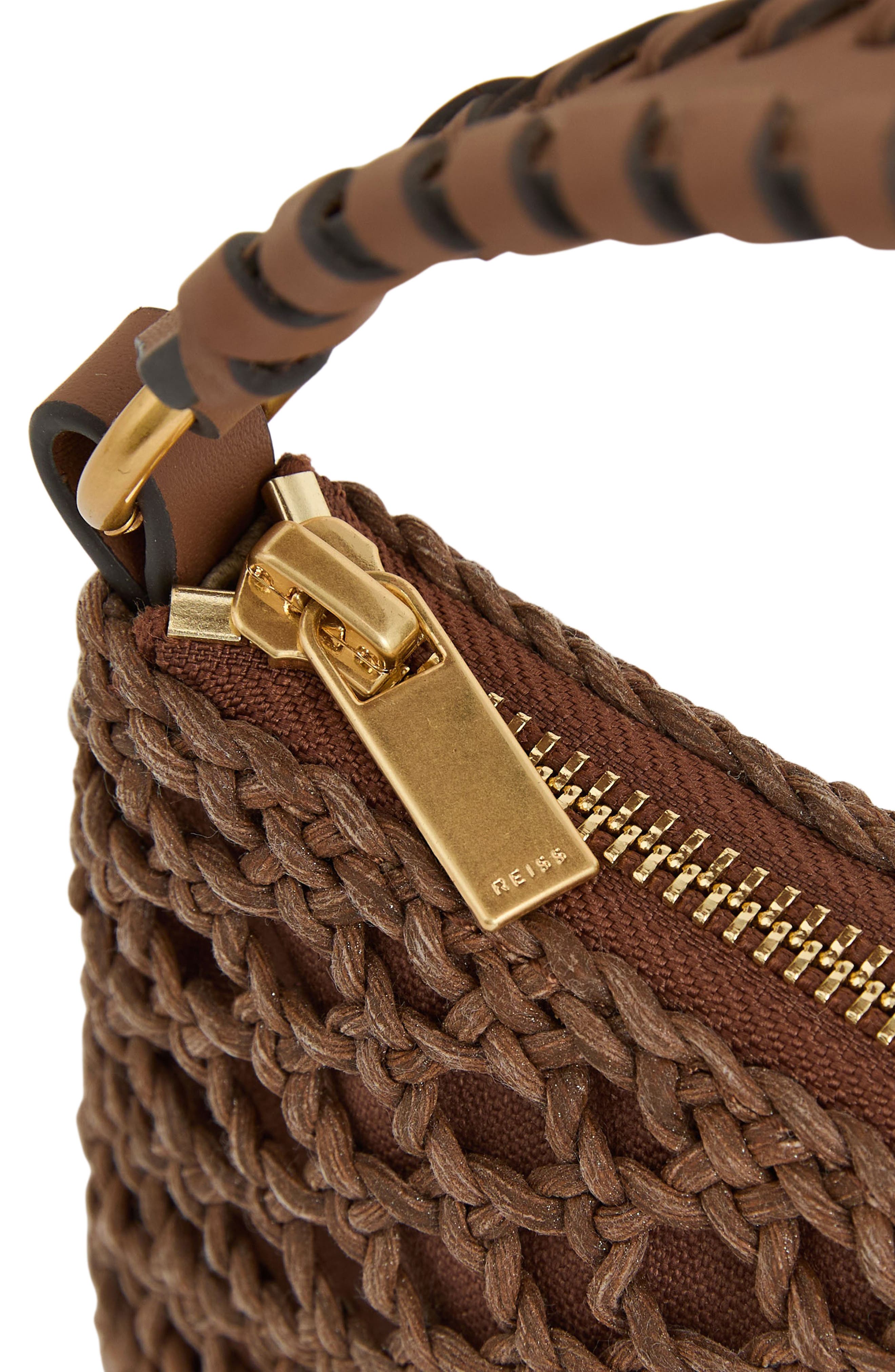 Reiss Blakely Woven Leather Crossbody Bag, Alternate, color, 