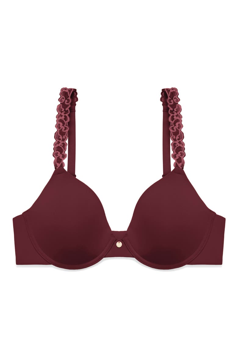 Pure Luxe Underwire T-Shirt Bra, Alternate, color, FIG/RED ST