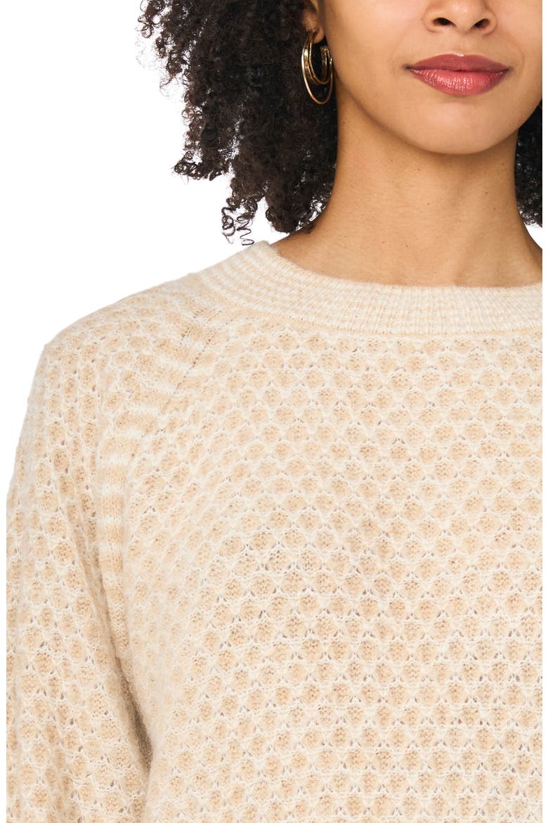 Tuck Stitch Raglan Crewneck Sweater, Alternate, color, MALTED