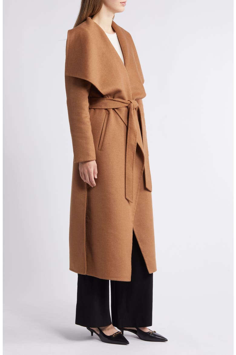 Scarlet Long Wrap Coat, Alternate, color, TOFFEE