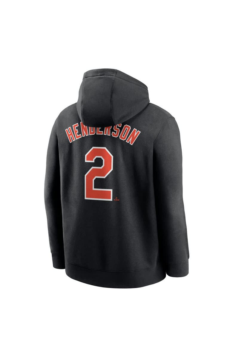 Nike Men's Nike Gunnar Henderson Black Baltimore Orioles Player Name & Number Club Fleece Pullover Hoodie, Alternate, color, Black