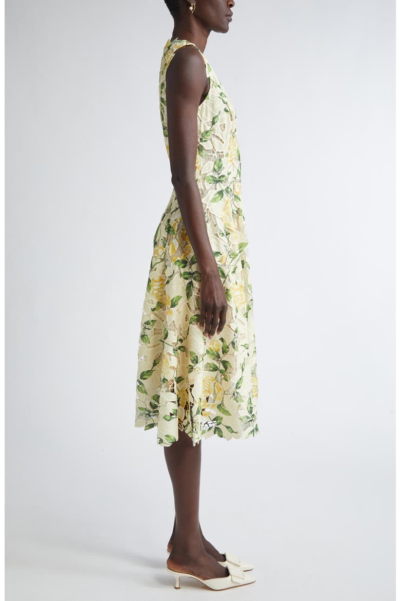 English Rose Guipure Lace Fit & Flare Dress, Alternate, color, YELLOW/ SOFT YELLOW