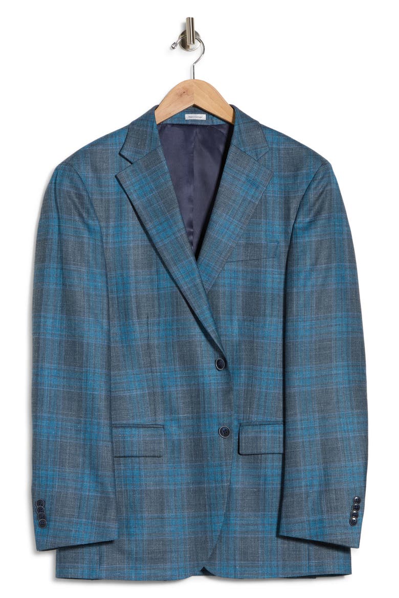 Green Plaid Wool Blend Sport Coat, Alternate, color, GREEN