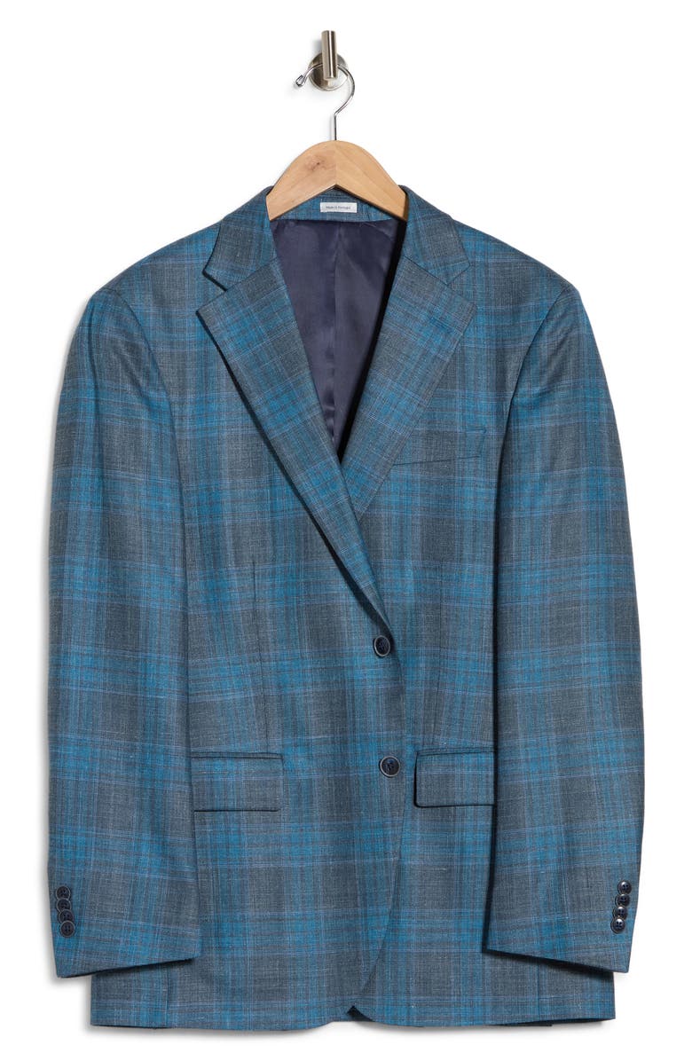 Peter Millar Green Plaid Wool Blend Sport Coat, Alternate, color, Green