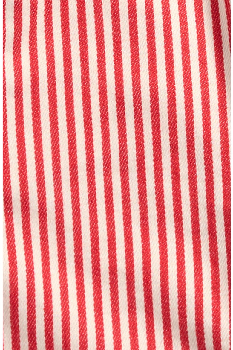 Stripe Stretch Cotton Short Overalls, Alternate, color, RED STRIPE