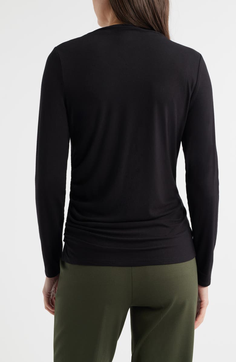 Liverpool Los Angeles Long Sleeve Ruched Knit Top, Alternate, color, Black