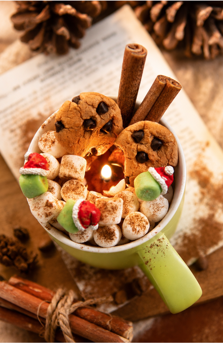 Southlake gifts Fireside Cocoa Candle Mug Realistic Food Candle, Alternate, color, Light Green