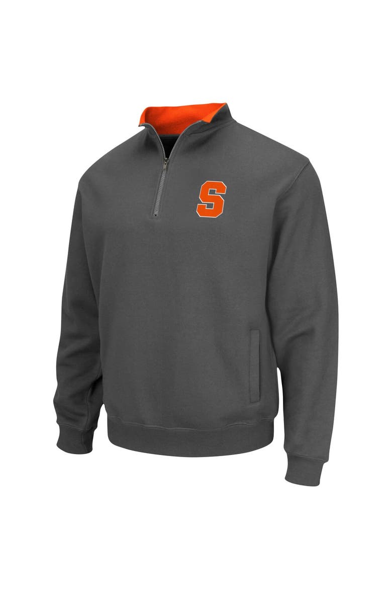 Men's Colosseum Charcoal Syracuse Orange Tortugas Team Logo Quarter-Zip Jacket, Alternate, color, Charcoal