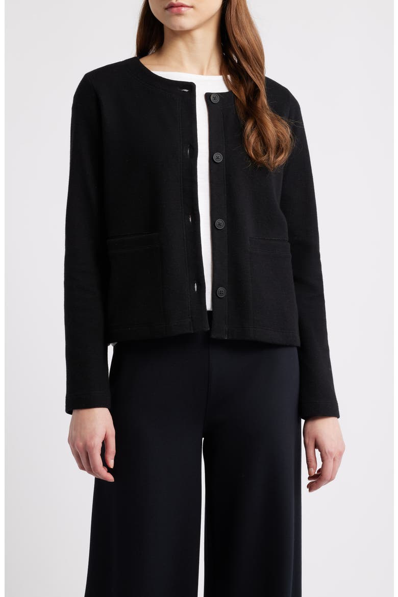 Organic Cotton Short Jacket, Main, color, BLACK
