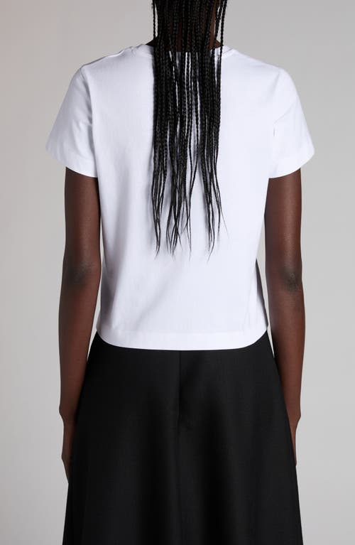 Moncler Crew Neck Short Sleeve T-shirt With Embroidery In White