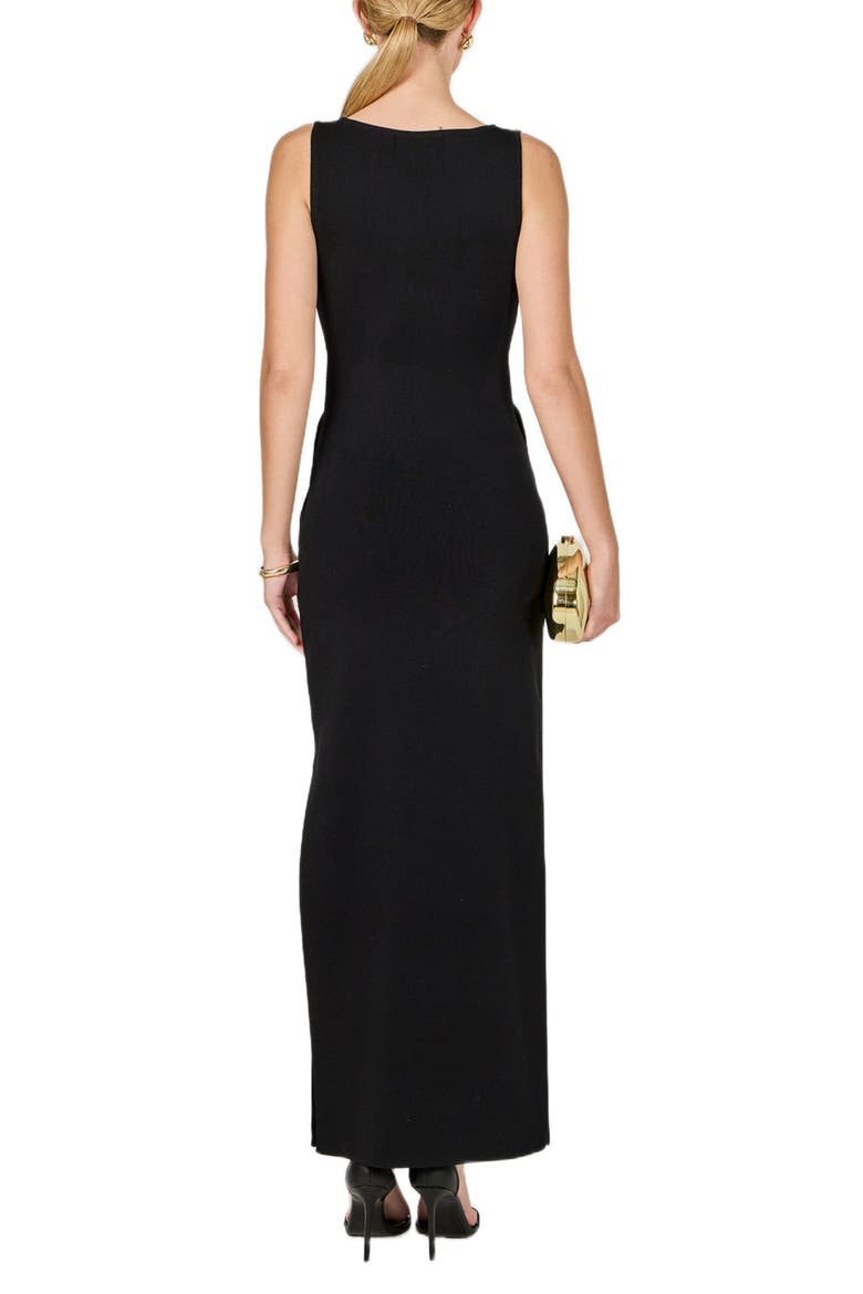 Cutout Detail Column Dress, Alternate, color, BLACK