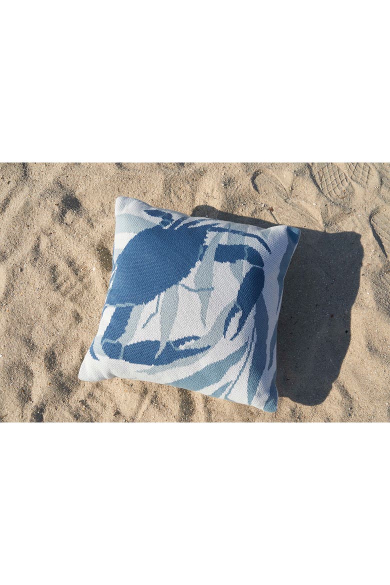Chesapeake Crab Bay Knit Accent Pillow for Couch or Bed Décor, Alternate, color, Blue