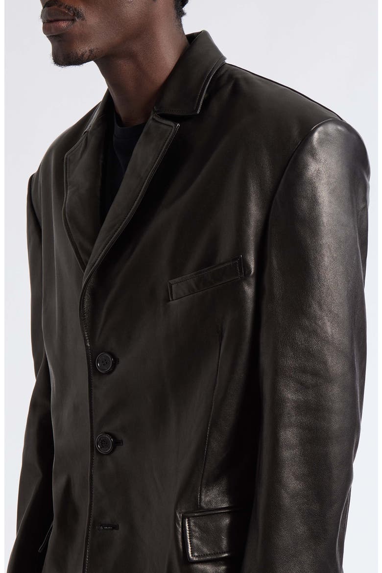 Leather Blazer, Alternate, color, BLACK