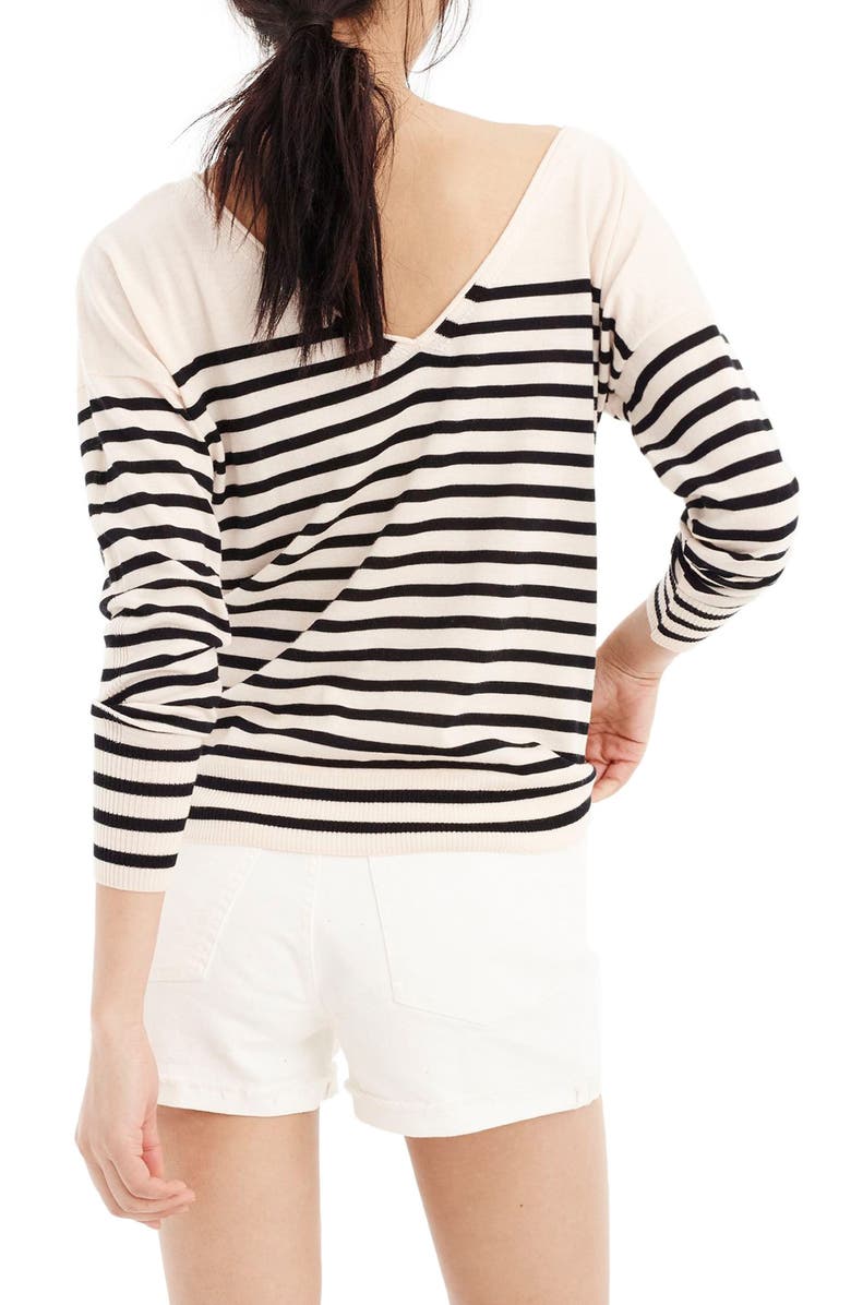 J.Crew Penny Stripe Merino Wool Sweater, Alternate, color, 