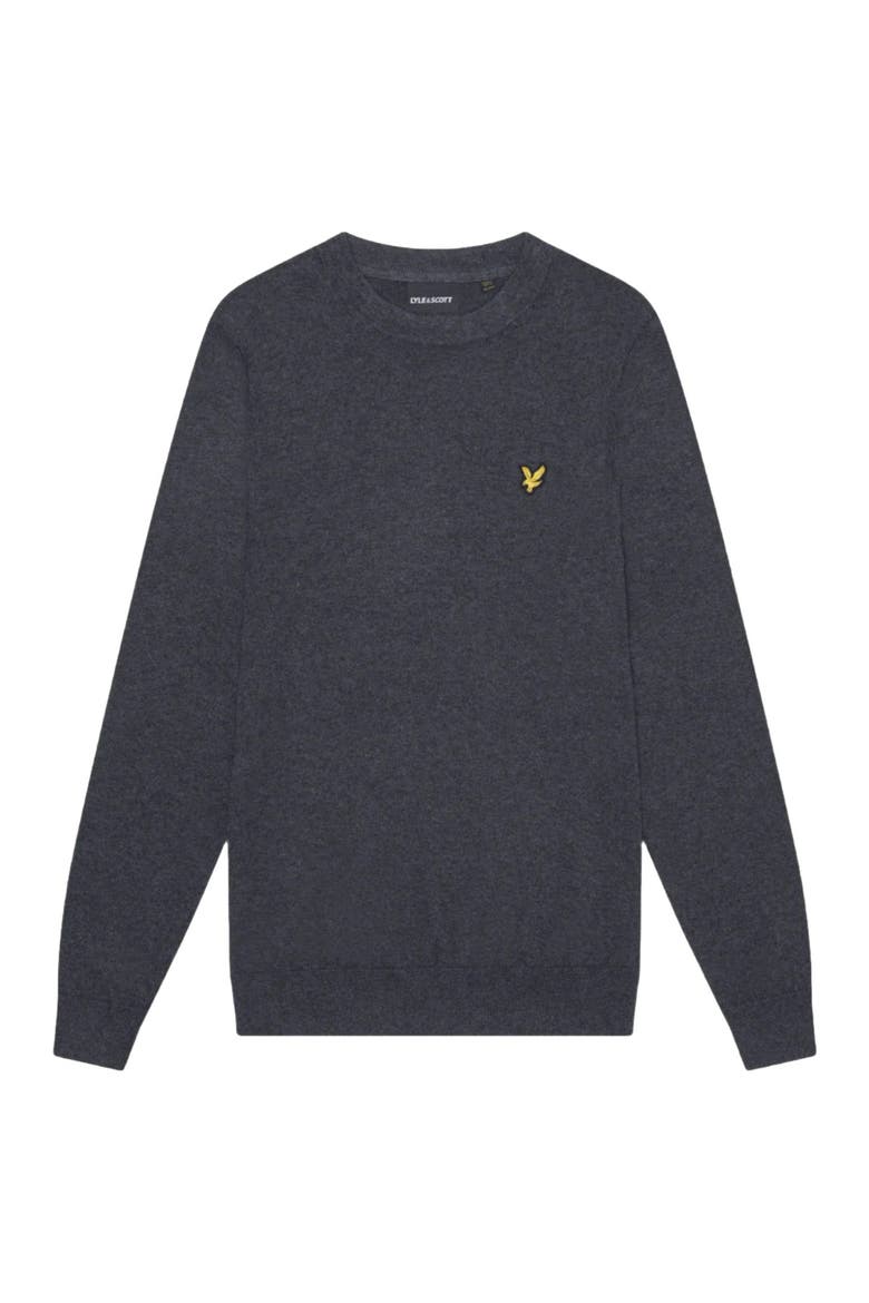 Cotton Merino Crew Neck Sweater, Alternate, color, Charcoal Marl