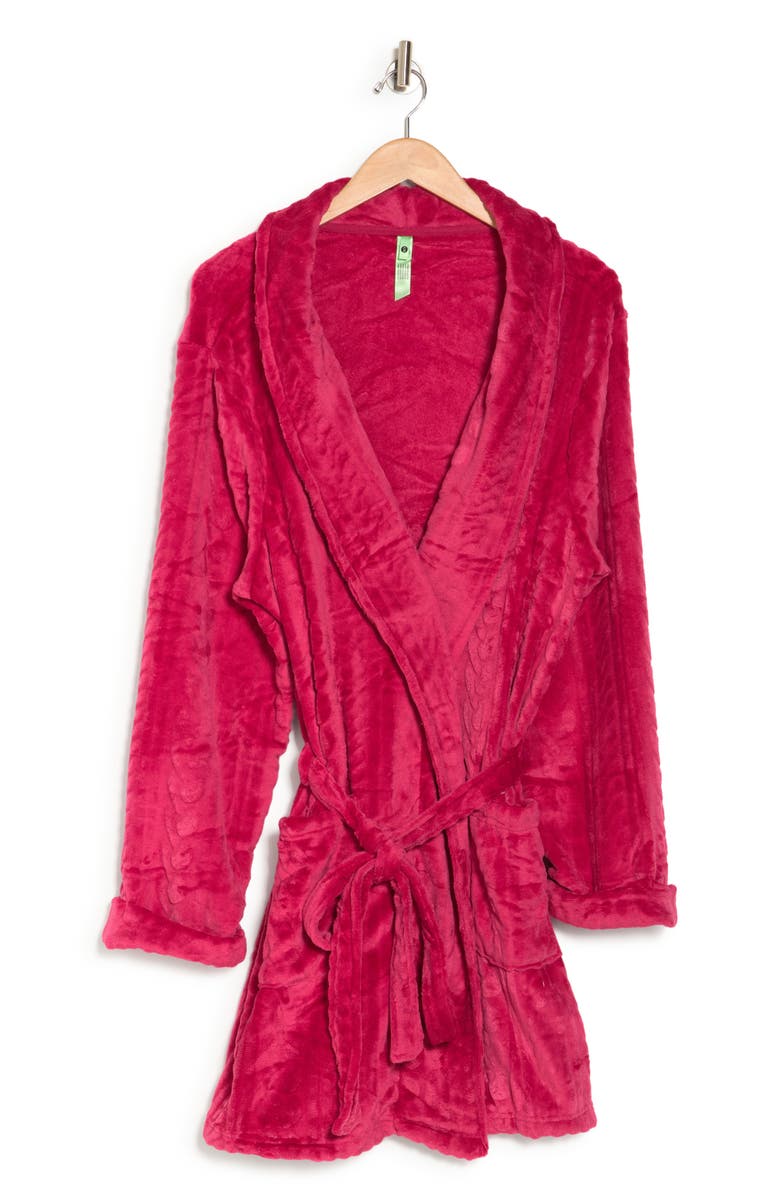 Honeydew Do Not Disturb Plush Robe, Alternate, color, Garnet