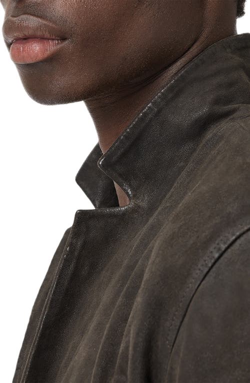 Allsaints Monet Waxed Suede Blazer In Brown