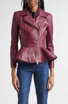 Lyric Leather Peplum Biker Jacket