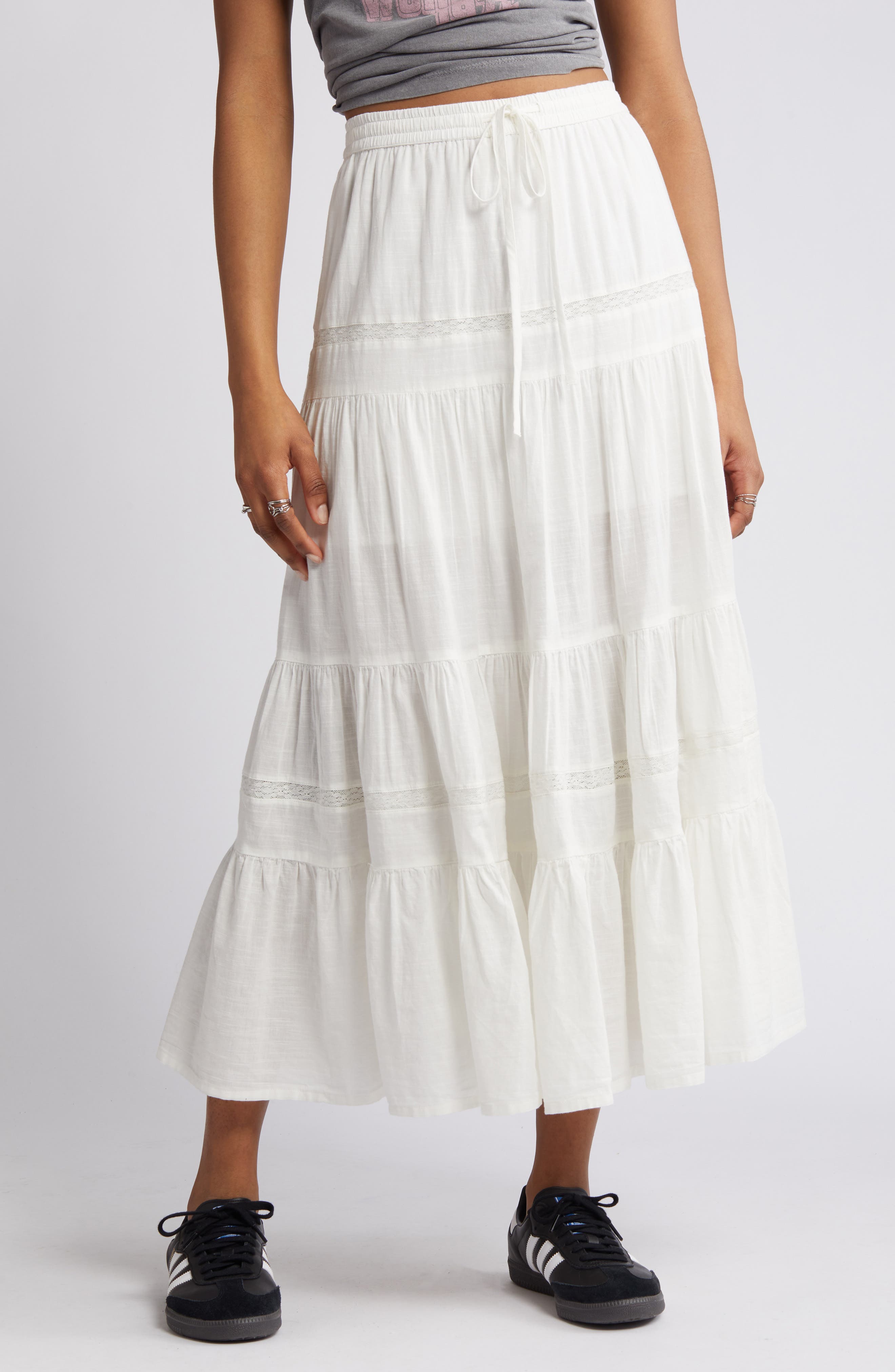 BP. Tiered Cotton Maxi Skirt