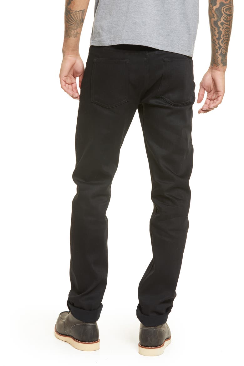 Naked & Famous Men's Denim Weird Guy Tapered Slim Fit Jeans, Alternate, color, BLACK
