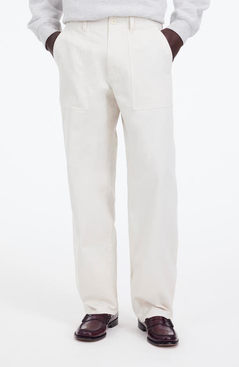 Fatigue Garment Dyed Cotton Twill Straight Leg Pants
