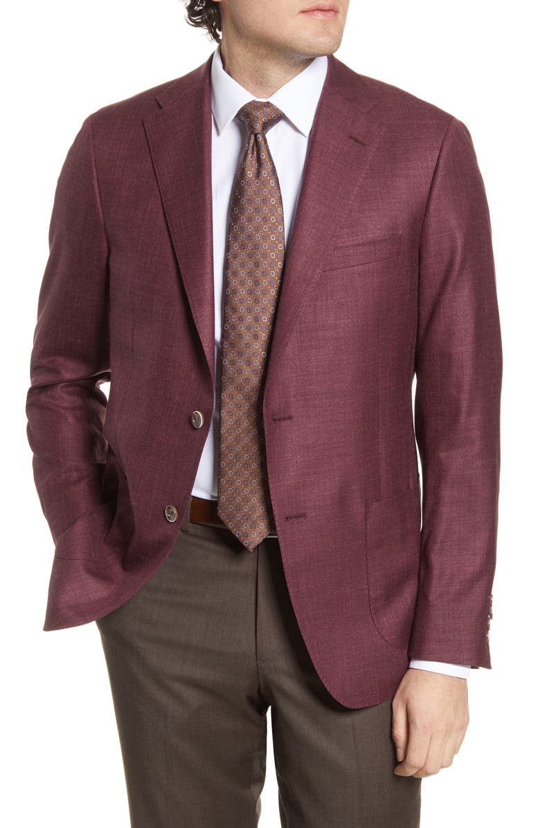 Hickey Freeman Classic Fit Solid Wool Blend Sport Coat, Main, color, 