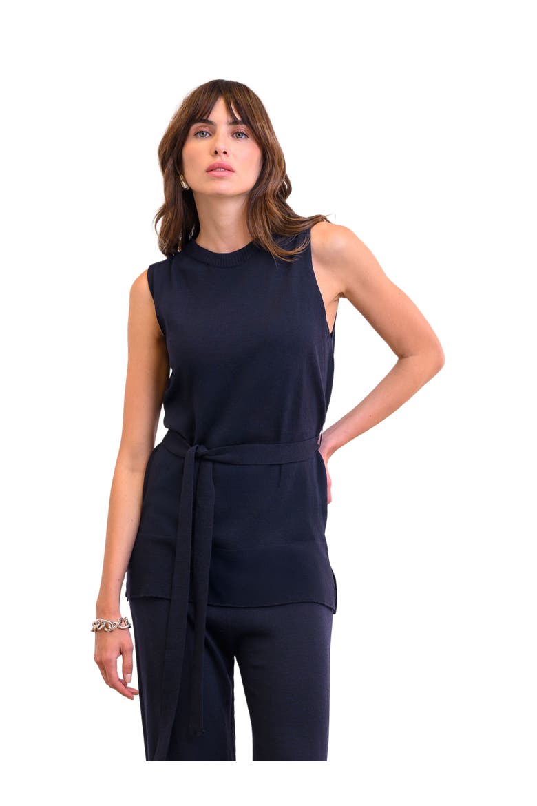 Fine Knit Sleeveless Tunic, Alternate, color, NAVY