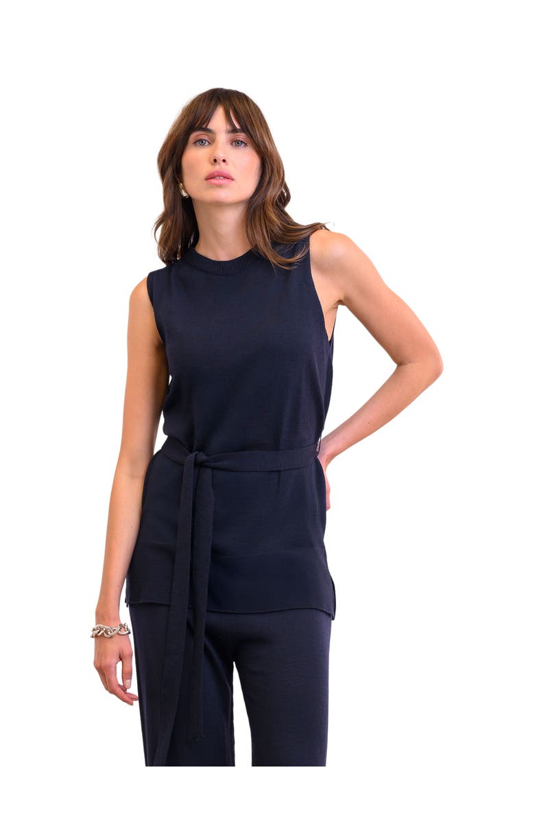 Celtic & Co. Fine Knit Sleeveless Tunic, Alternate, color, Navy