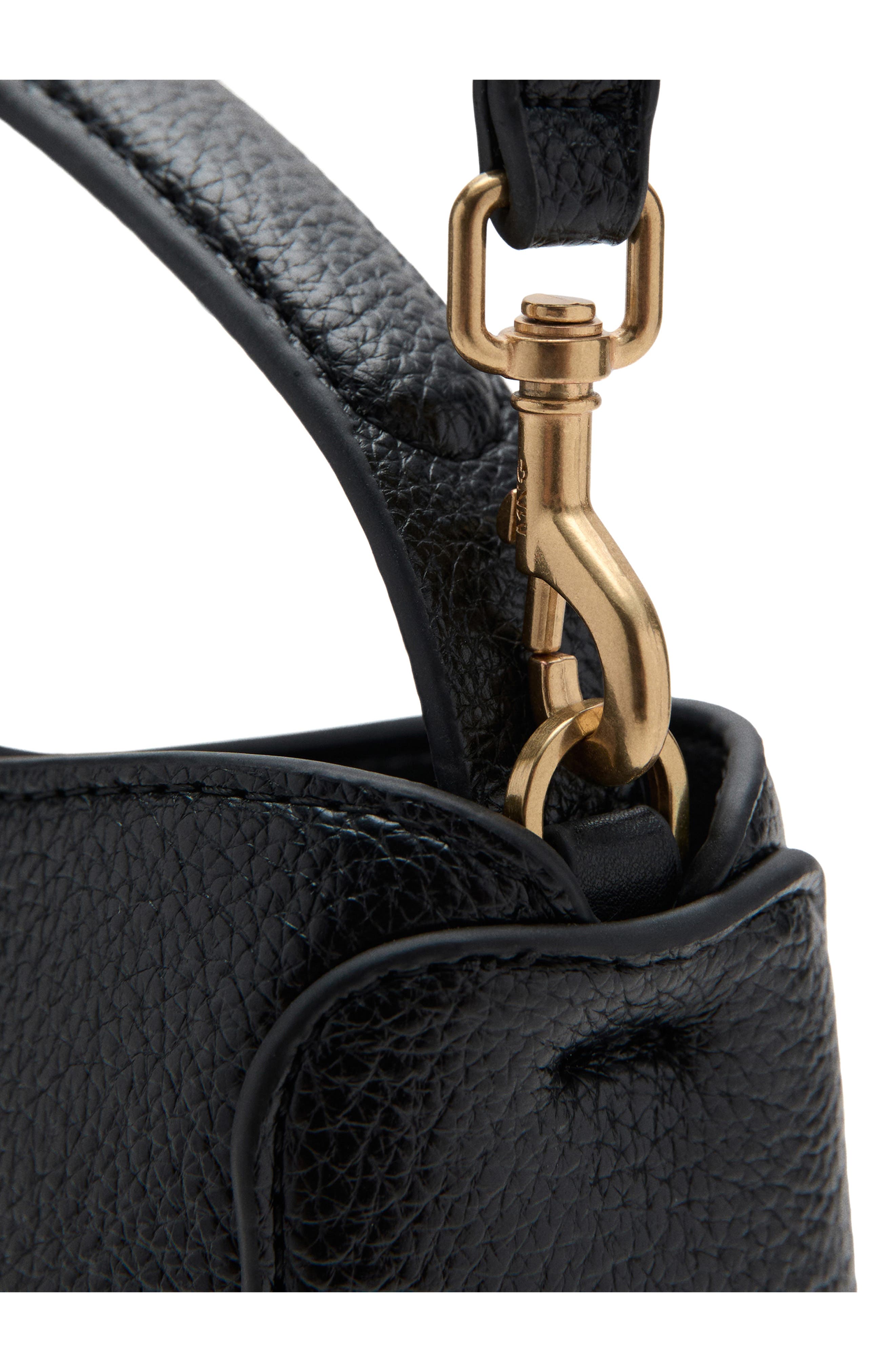 MANGO Small Crossbody Bucket Bag, Alternate, color, Black