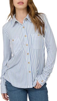 Blu Pepper Button Front Long Sleeve Shirt