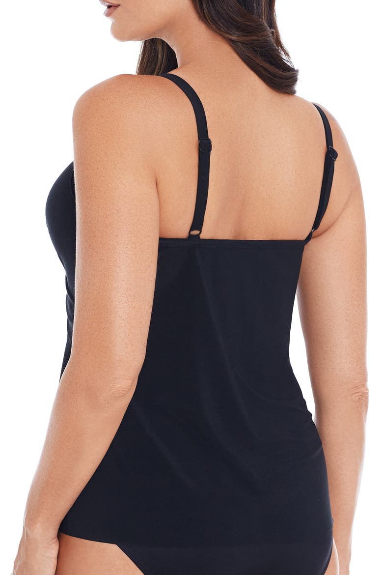 Allura Rock Solid Crisscross Tankini Top, Alternate, color, BLACK